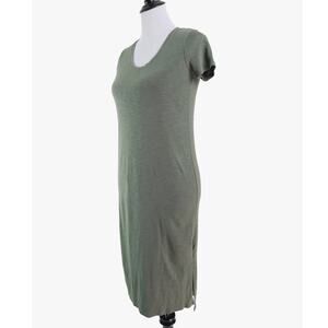 Madewell Size XS Relaxed Midi Tee Dress Slub Knit Jersey Green